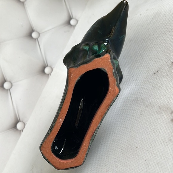 Blue Mountain Pottery Leaping Dolphin Drip Glaze Color blue/Green Redware - Picture 5 of 7